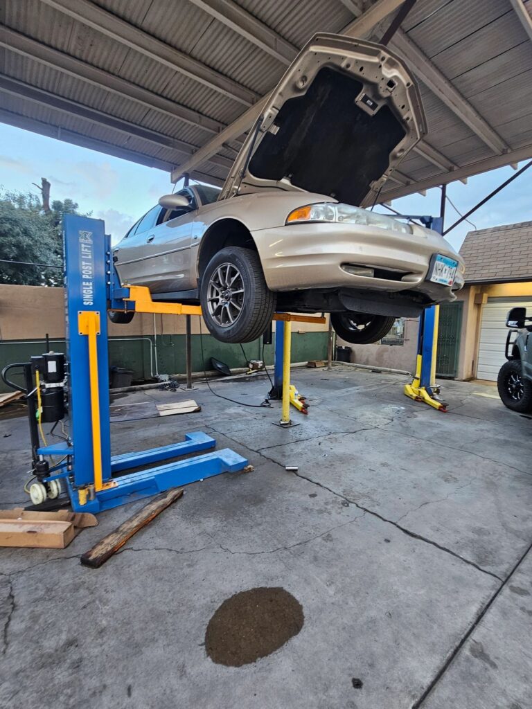Vehicle on lift